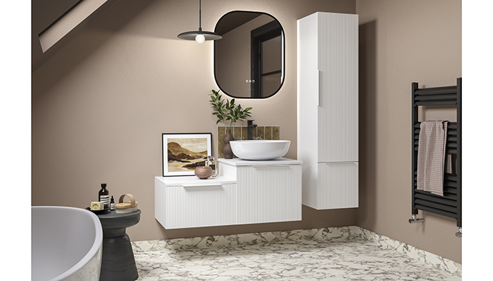 Calypso bathrooms, Tesima Vanity Range in Coral White 