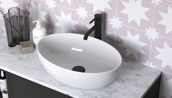 One of the latest launches from Britton is the Hoxton 2.0 brassware collection. Seen here in matt black is the basin mixer, which features soft curves, clean lines and a slim profile