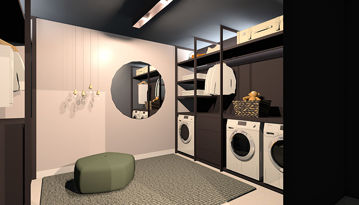 The laundry area