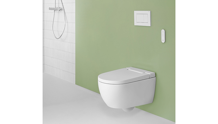 Geberit’s AquaClean Alba shower toilet uses approximately 4.5 litres per flush, significantly reducing water consumption. Its integrated WhirlSpray feature offers a hygienic, water-based cleaning alternative, potentially eliminating the need for toilet paper. This dual approach not only conserves water but also reduces paper waste