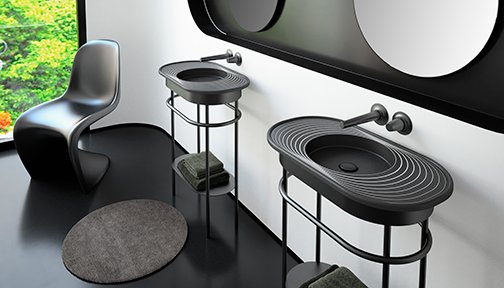 Glass Design reveals new washstand designed by Karim Rashid