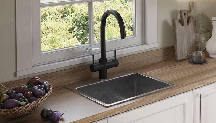 Stylish and sustainable: New Velvet Black 3N1 taps from InSinkErator