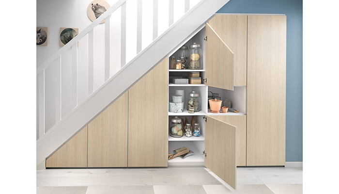 Under stairs storage solution for a London Shaker kitchen - EKBB