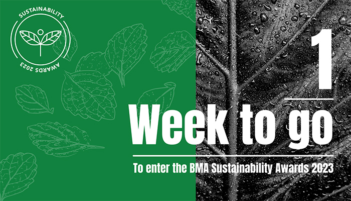 BMA calls on members to enter Sustainability Awards before deadline