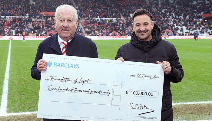Sir Bob Murray hands over £100,000 cheque to Foundation of Light