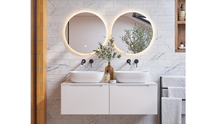 Armera unveils new finish for Atoll bathroom furniture collection