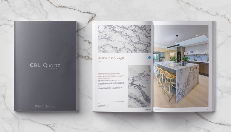 CRL Stone launches new 2026 Quartz brochure showcasing full surface collection