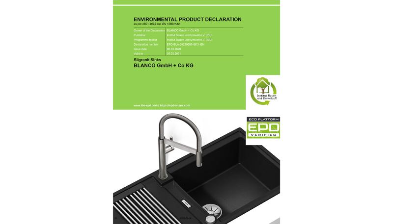 BLANCO publishes environmental product declaration for Silgranit sinks
