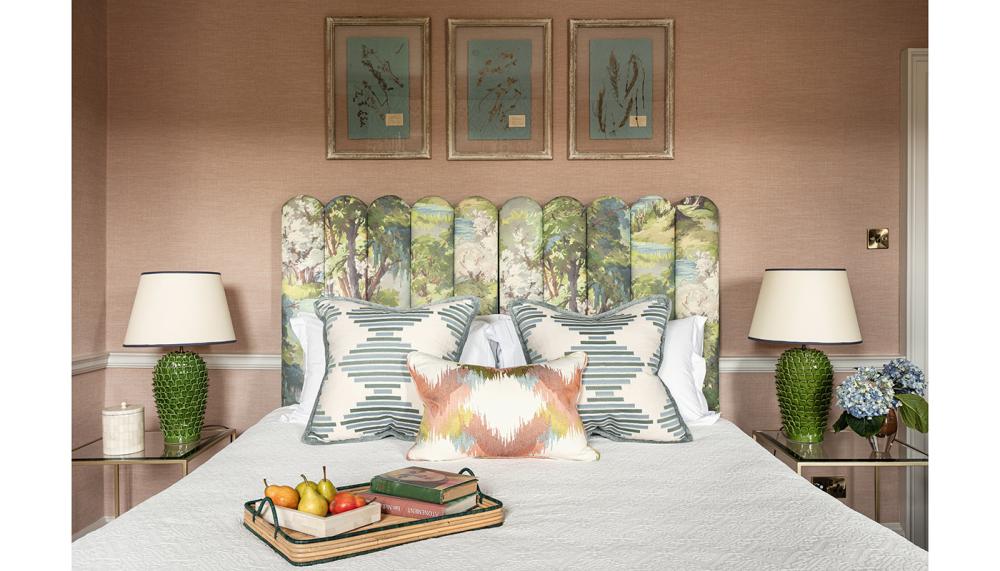 Woodhouse & Law Divine Savages' Wild Wild Woods Fabric On Headboard. Photography Credit Pete Helme
