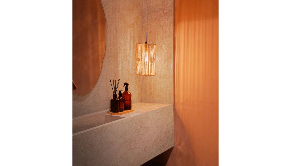 Rosa Tea marble bathroom vanity