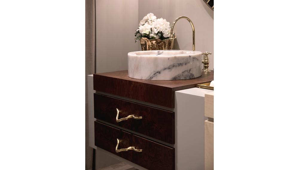 Modern Bathroom Decoration with the Limb drawer handle from Pullcast