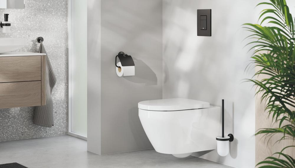 GROHE’s EuroCeramic range features its Triple Vortex flush, which uses 3 water outlets to create a powerful, quiet swirling current that generates strong suction and leaves the bowl thoroughly clean