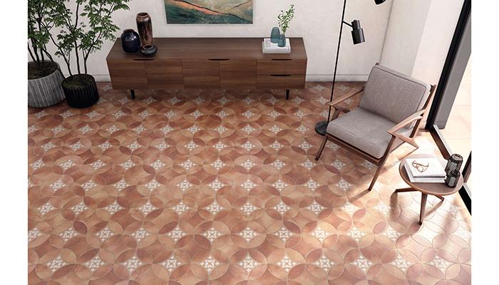 Colonial Petal Mud and Colonia Kite Newport Tiles by Natucer