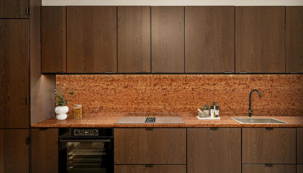 Rosso Verona marble kitchen worktop