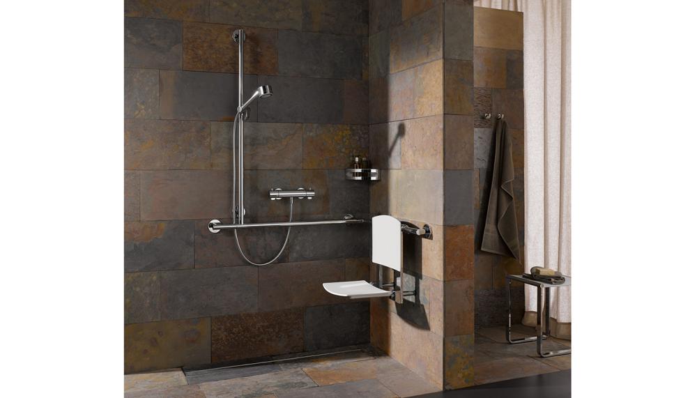Designed for modern, multigenerational living, the Plan Care range from Keuco has been designed to provide a stylish and functional range. It includes grab bars and handrails, tested to support up to 115kg, which can be used as mounts for folding seats