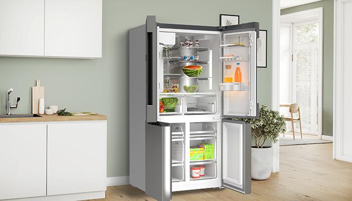 Bosch’s Series 6 freestanding FrenchDoor fridge-freezer has 375litre fridge capacity along with 399 litres of freezer space with VitaFresh XXL Pro keeping 2 drawers extra fresh and Holiday Mode to save energy and protect frozen goods