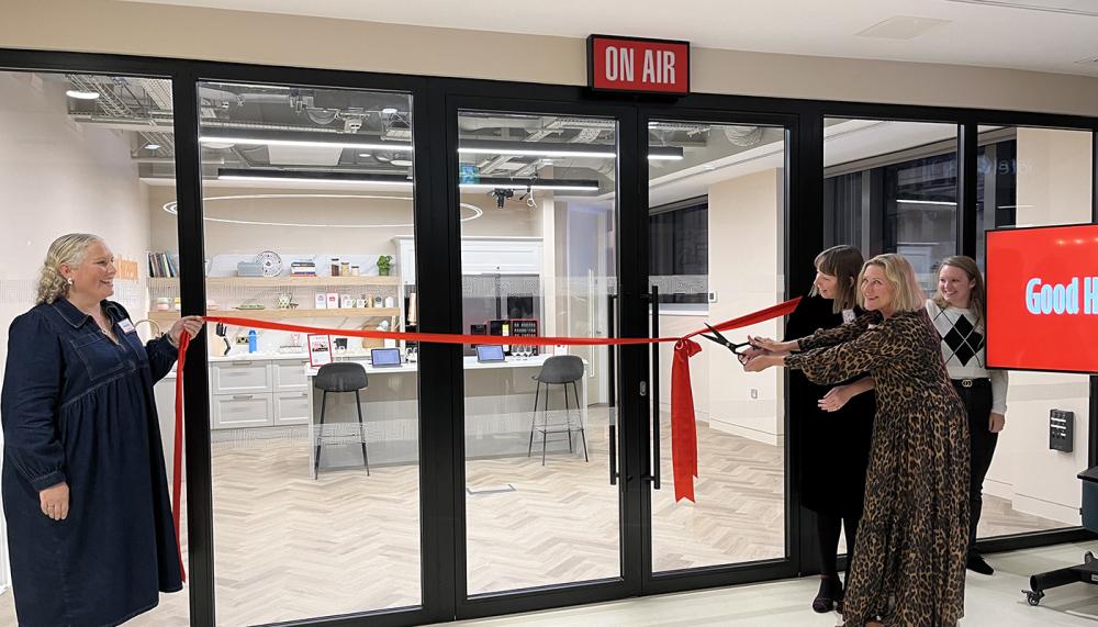 GH MD Liz Moseley and GH editor Jane Bruton cut the ribbon at the official opening of the GH Kitchen