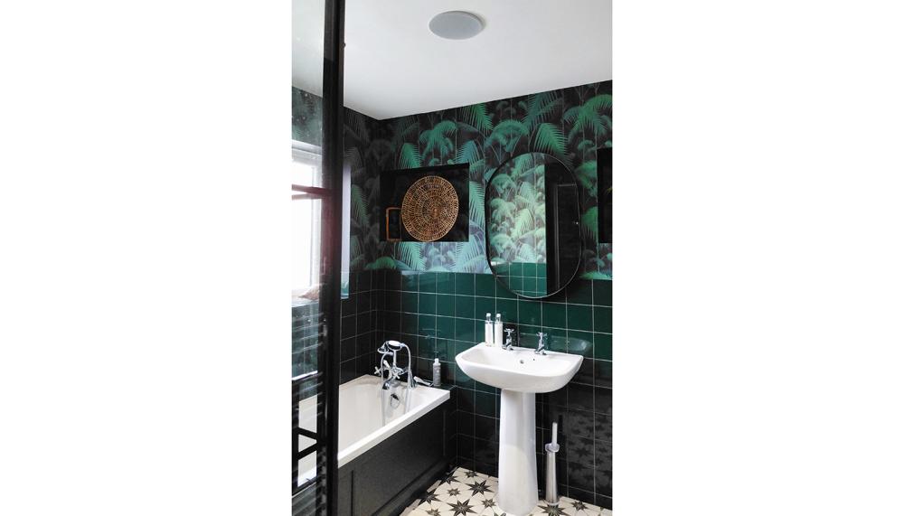 Bathroom ceiling speakers from Lithe Audio are designed to connect seamlessly to devices through Bluetooth or WiFi