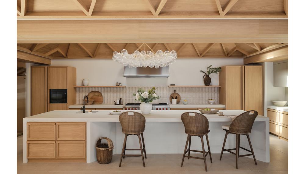 The bespoke concrete kitchen island at Farmhouse