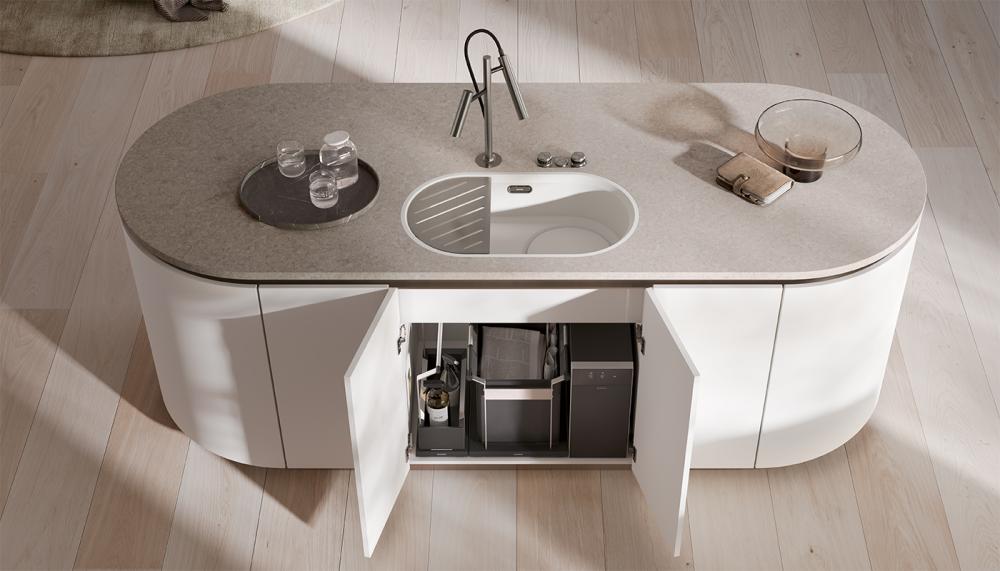 Choice Luneoo-S Satin Platinum and Oovalon Sink in Cloud White