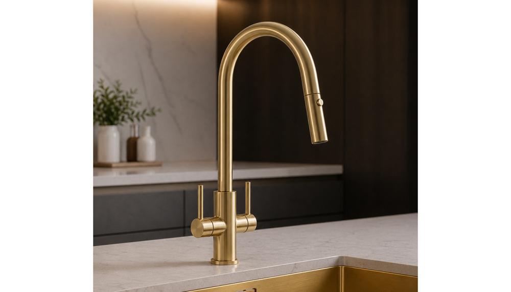New to the 1810/SCHOCK range in 2026 is the Dutrarre QFit Flex twin-lever pull-out tap. Available in 5 PVD finishes, allowing designers and homeowners to co-ordinate taps effortlessly with sinks, appliances and other kitchen accents for a cohesive, premium kitchen space