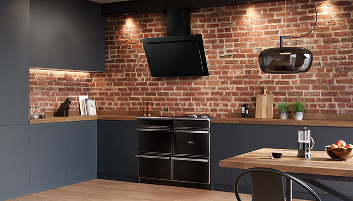 Featuring black glass-fronted oven doors and ergonomically designed handles, Aga’s new Era range cooker is ideal for contemporary kitchens. It has an induction hob and a cast-iron hotplate as well as a fan oven and two cast-iron ovens, which use radiant heat to cook food 
