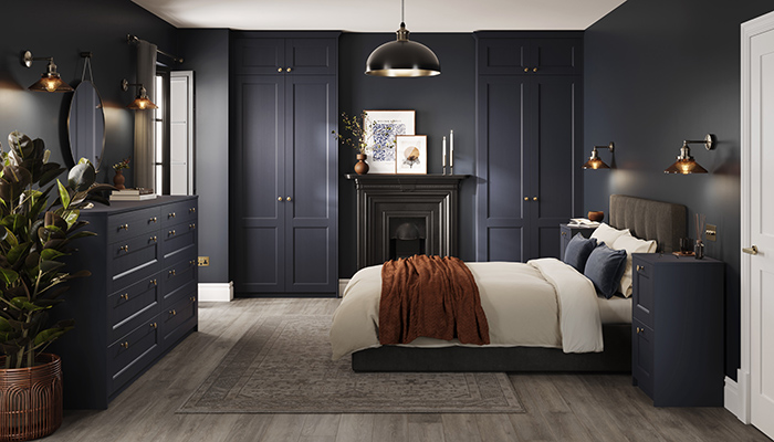 The Bridgemere Navy bedroom