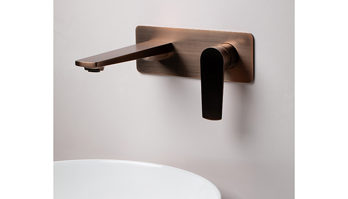 One of the latest PVD finishes from the luxury BagnoDesign brand, Soft Burgundy leads the trend for warm-toned brassware. It is available on a variety of the company’s contemporary mixers, including Vitesse, pictured