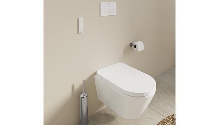 Duravit’s SensoWash features timed windows for seat heating that can be individually configured, separate showerhead jets for Ladywash and Rearwash and 3 shower flow types