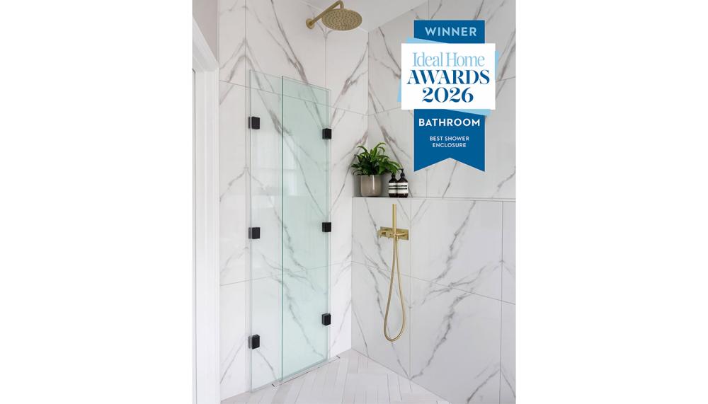 The View 21.2H double-hinged bifold panels by The Shower Lab innovatively fold completely flush against the wall, offering the perfect wetroom solution for compact spaces and multigenerational homes