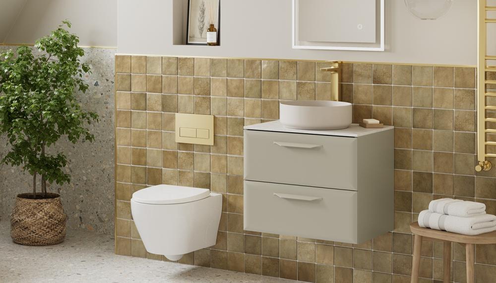 Available in 5 finishes, including fingerprint-proof Brushed Brass, pictured, Bathrooms to Love by PJH’s Rectangular flush plates are compatible with wall-hung WC frame systems and slim concealed cisterns