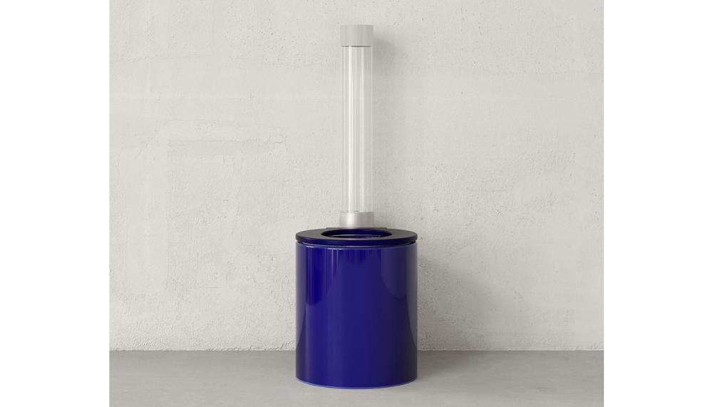Icone toilet with transparent water tank and customisable water consumption: 0.5L to 6L