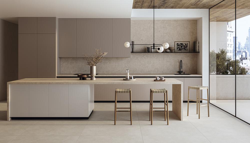 Provenza Bianco and Bedford Sand Tiles by Exagres (www.exagres.es/en/)