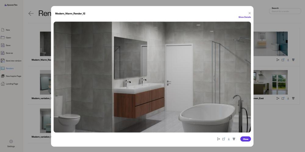 Spaces Flex render